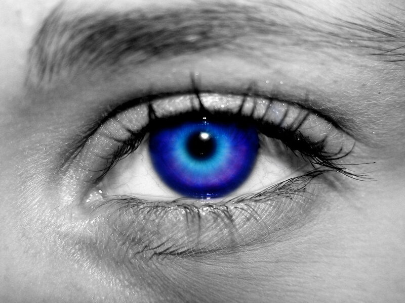 close-up of a blue eye