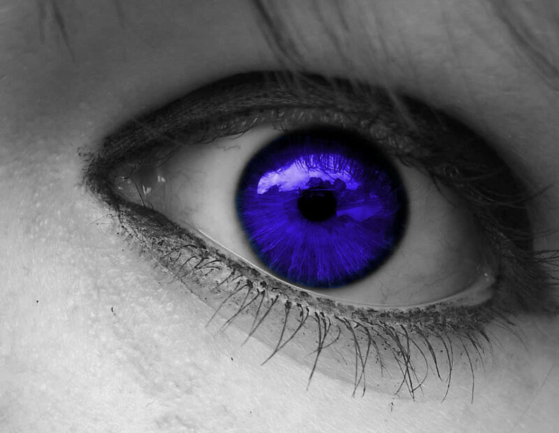 close-up of a blue eye