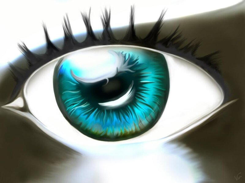 close-up of a blue eye