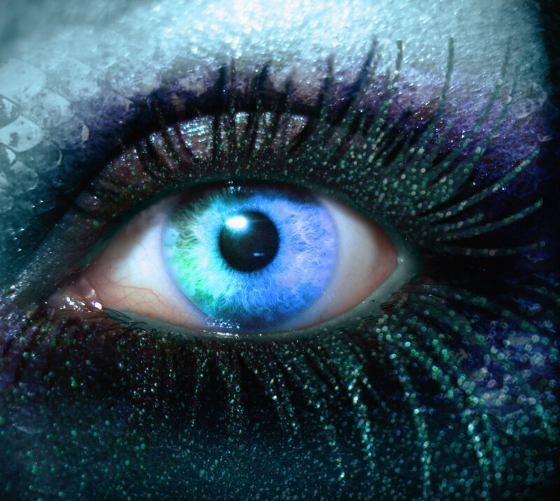 close-up of a blue eye