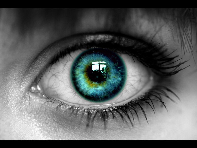 close-up of a blue eye