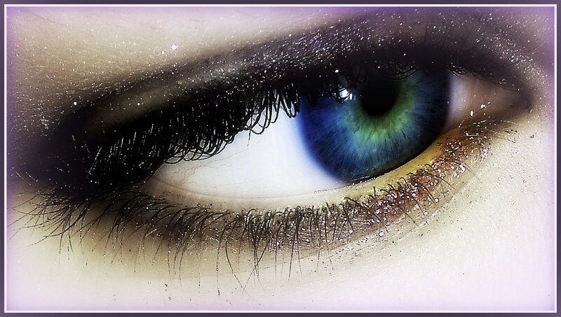 close-up of a blue eye