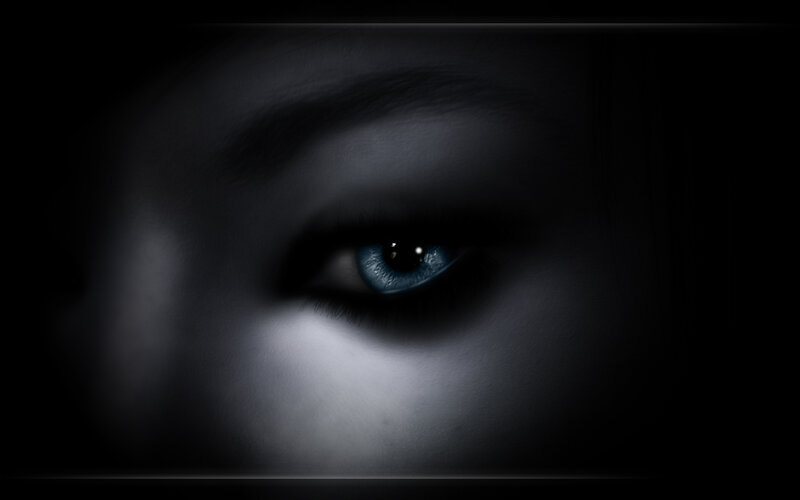 close-up of a blue eye