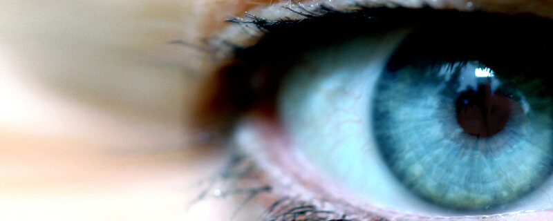 close-up of a blue eye