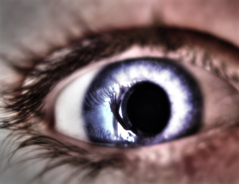 close-up of a blue eye