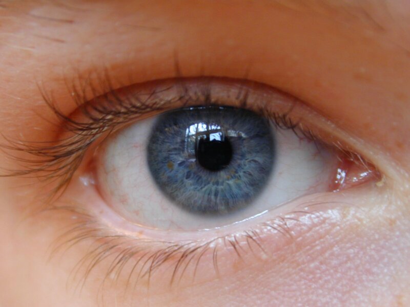 close-up of a blue eye
