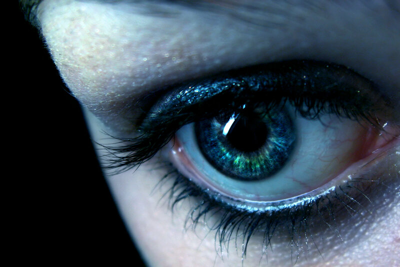 close-up of a blue eye
