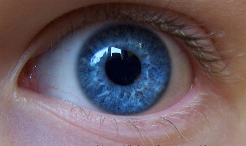 close-up of a blue eye