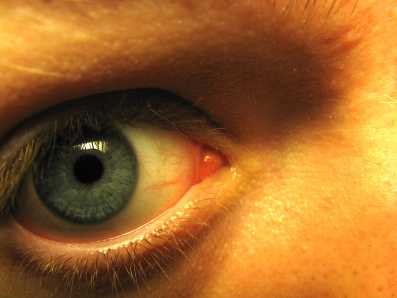 close-up of a blue eye