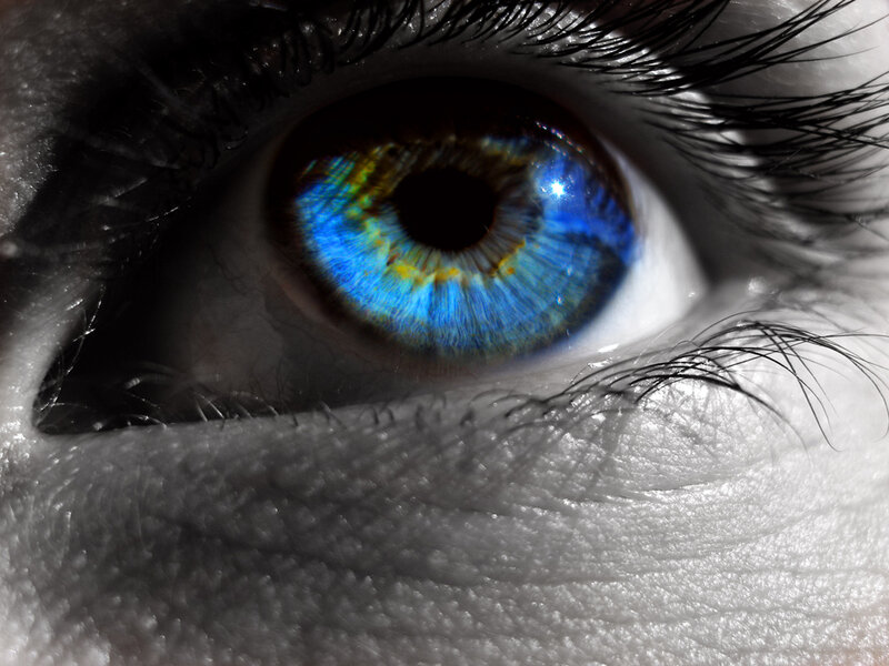 close-up of a blue eye