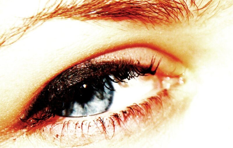 close-up of a blue eye