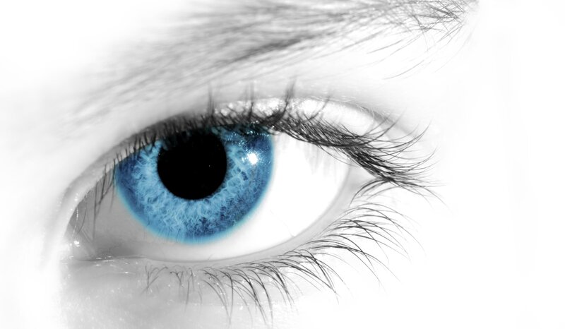 close-up of a blue eye