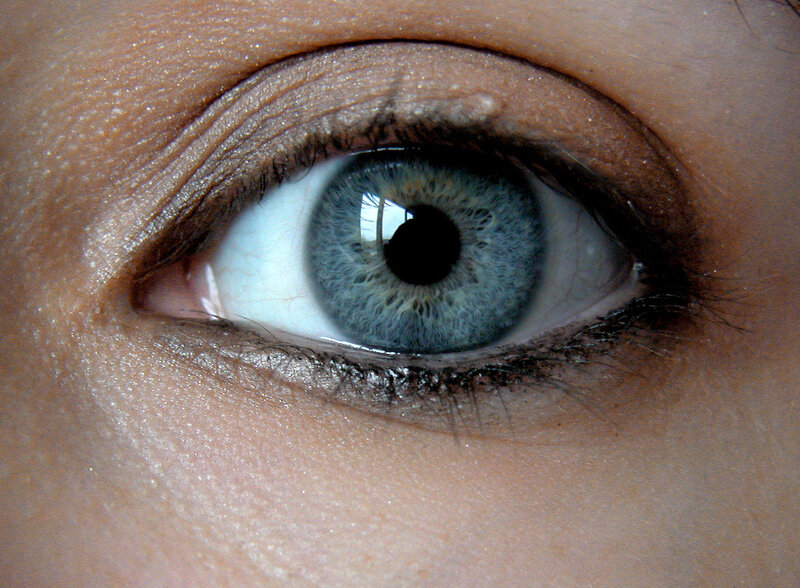 close-up of a blue eye