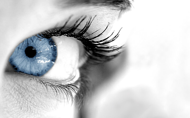 close-up of a blue eye
