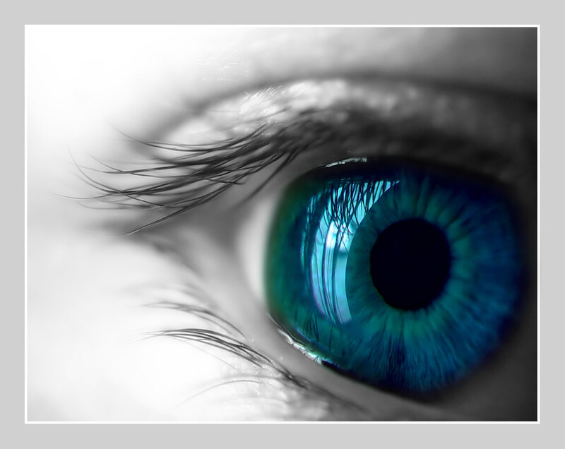 close-up of a blue eye