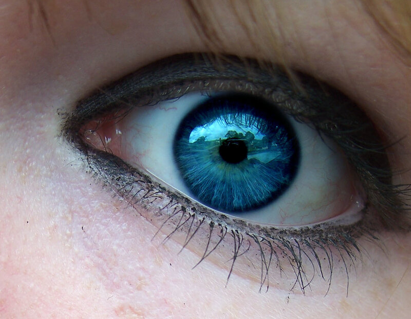 close-up of a blue eye