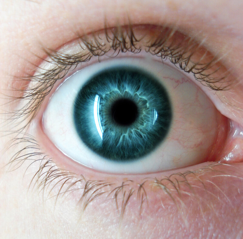 close-up of a blue eye