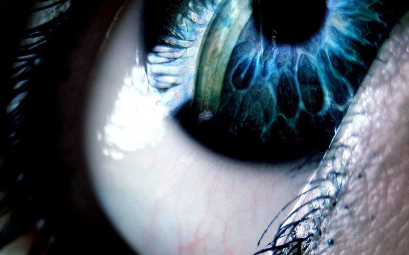 close-up of a blue eye