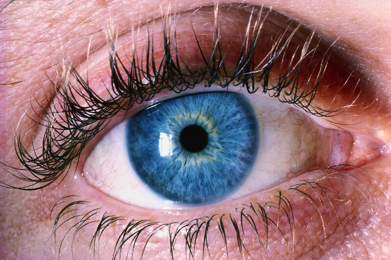 close-up of a blue eye