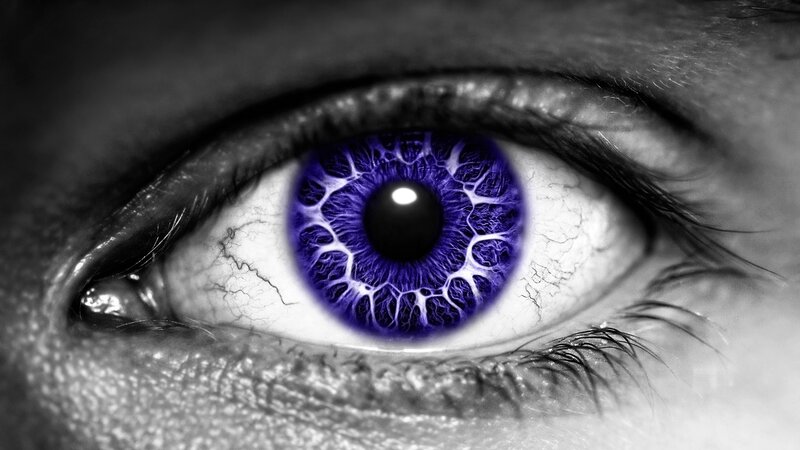 close-up of a blue eye