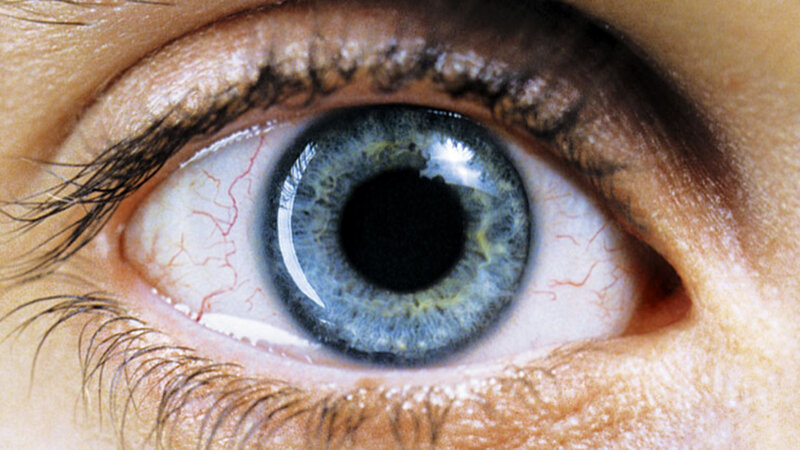 close-up of a blue eye