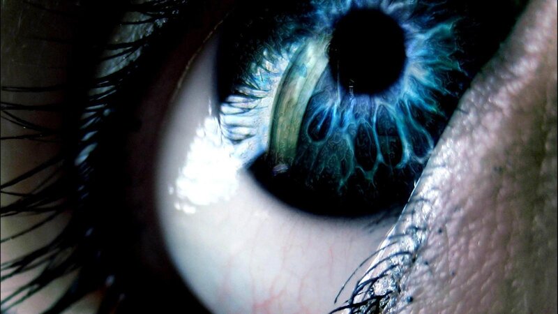 close-up of a blue eye