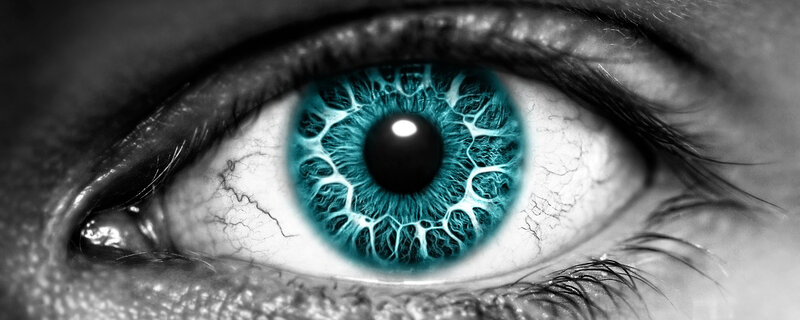 close-up of a blue eye