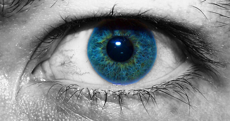 close-up of a blue eye