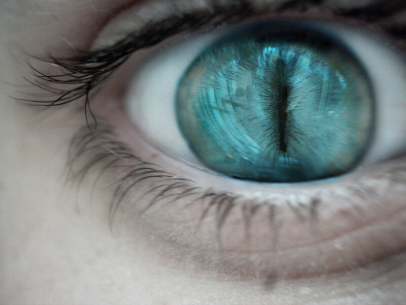 close-up of a blue eye