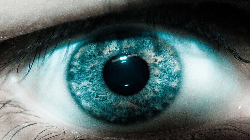 close-up of a blue eye