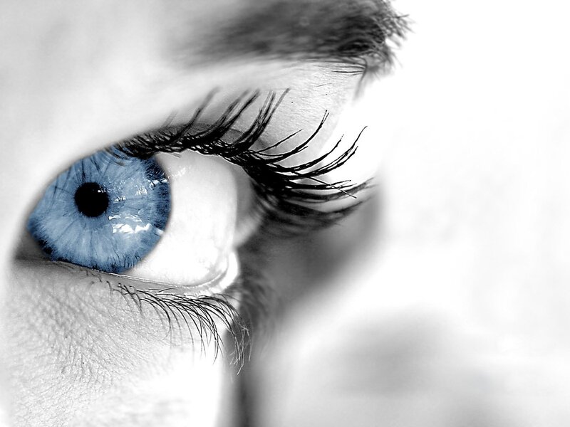 close-up of a blue eye