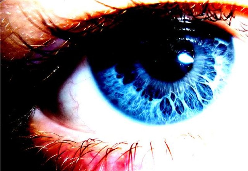 close-up of a blue eye