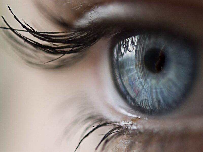 close-up of a blue eye