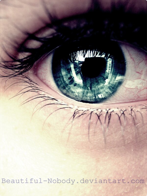 close-up of a blue eye