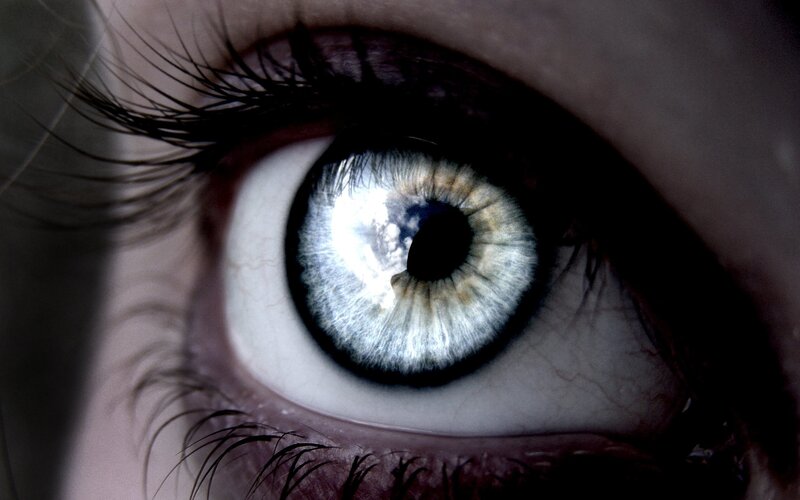 close-up of a blue eye