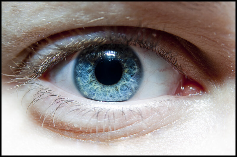 close-up of a blue eye