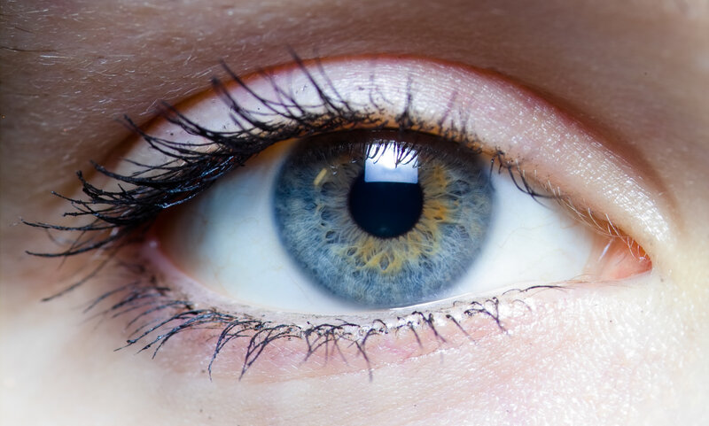 close-up of a blue eye