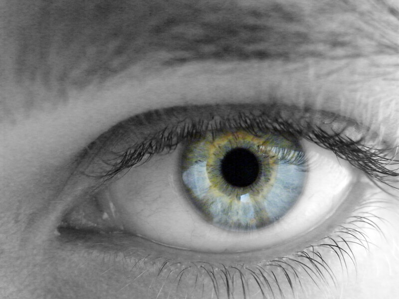 close-up of a blue eye