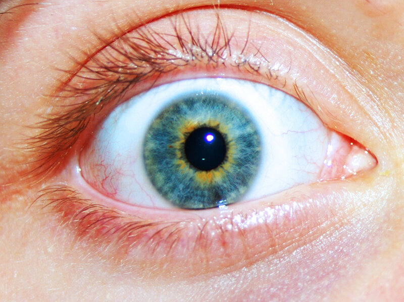 close-up of a blue eye