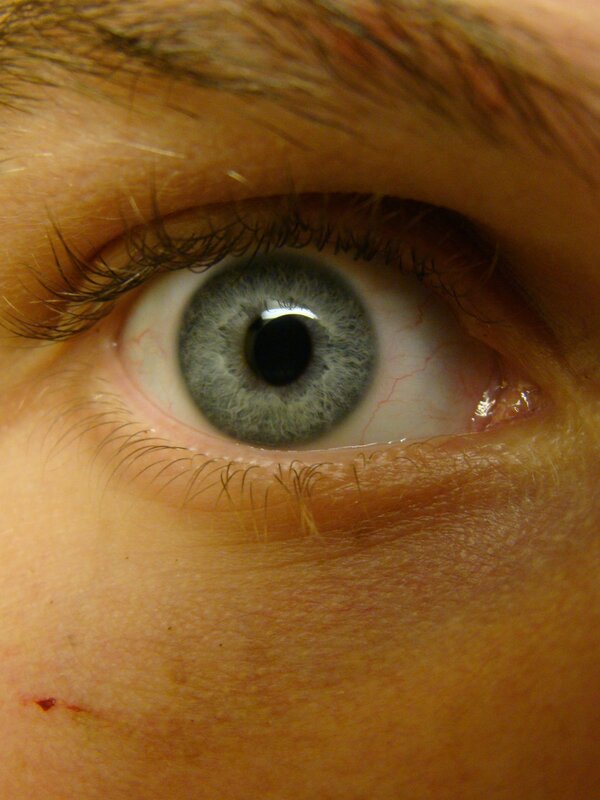 close-up of a blue eye