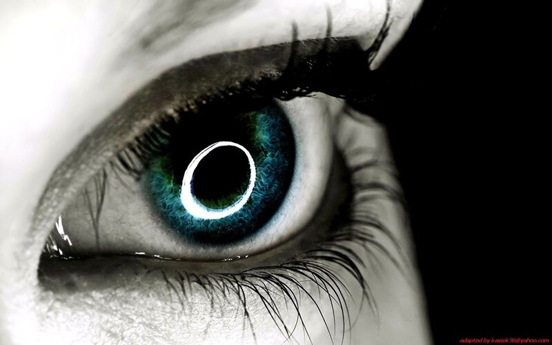 close-up of a blue eye