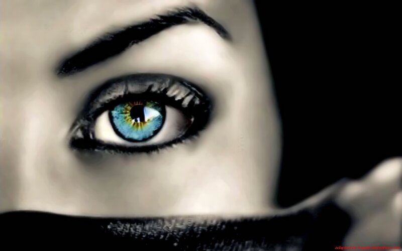 close-up of a blue eye
