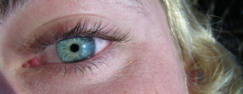 close-up of a blue eye
