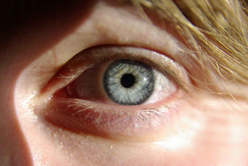 close-up of a blue eye
