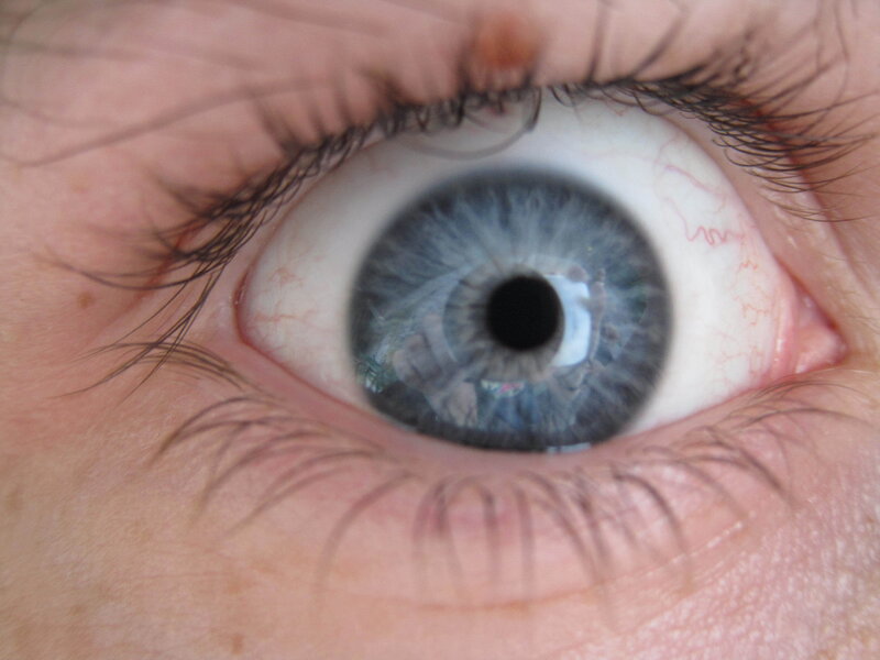 close-up of a blue eye