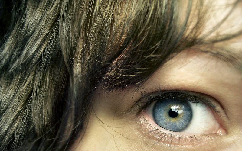 close-up of a blue eye