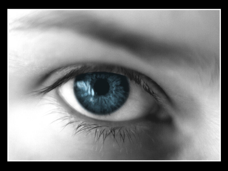 close-up of a blue eye