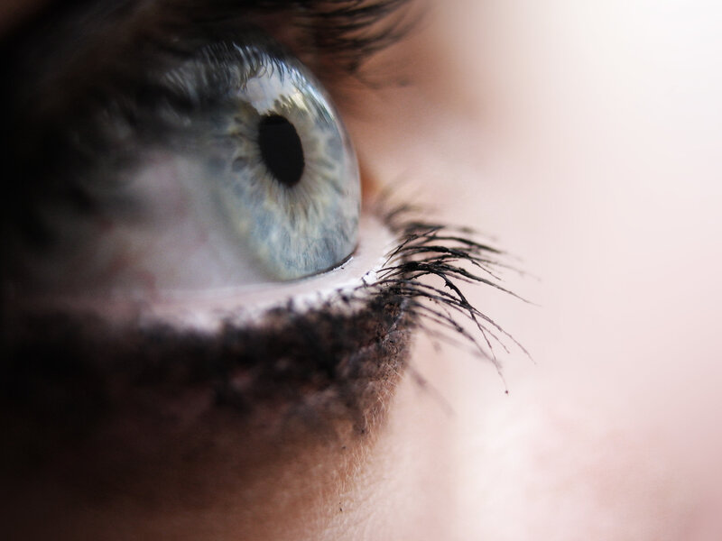 close-up of a blue eye