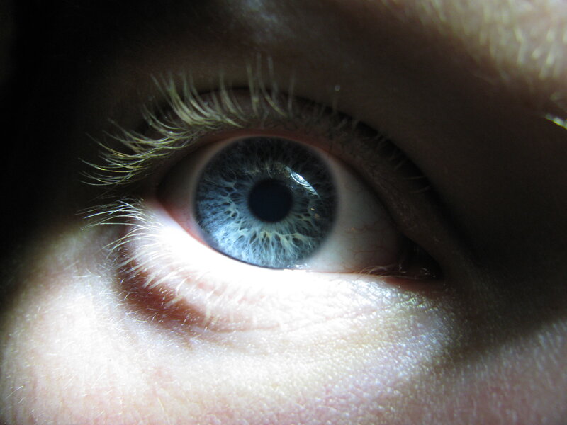 close-up of a blue eye