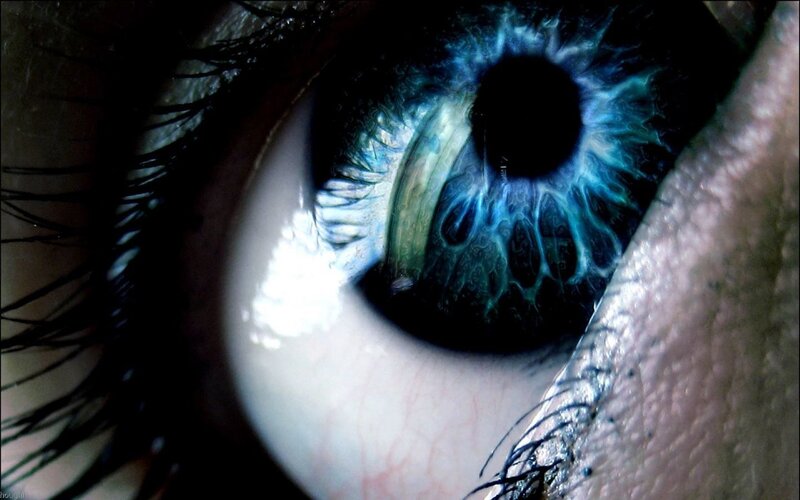 close-up of a blue eye